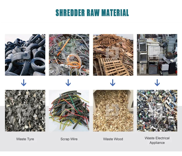 Steel Scrap Recycling Machines Double Shaft Shredder Waste Tire Plastic Shredder Machine